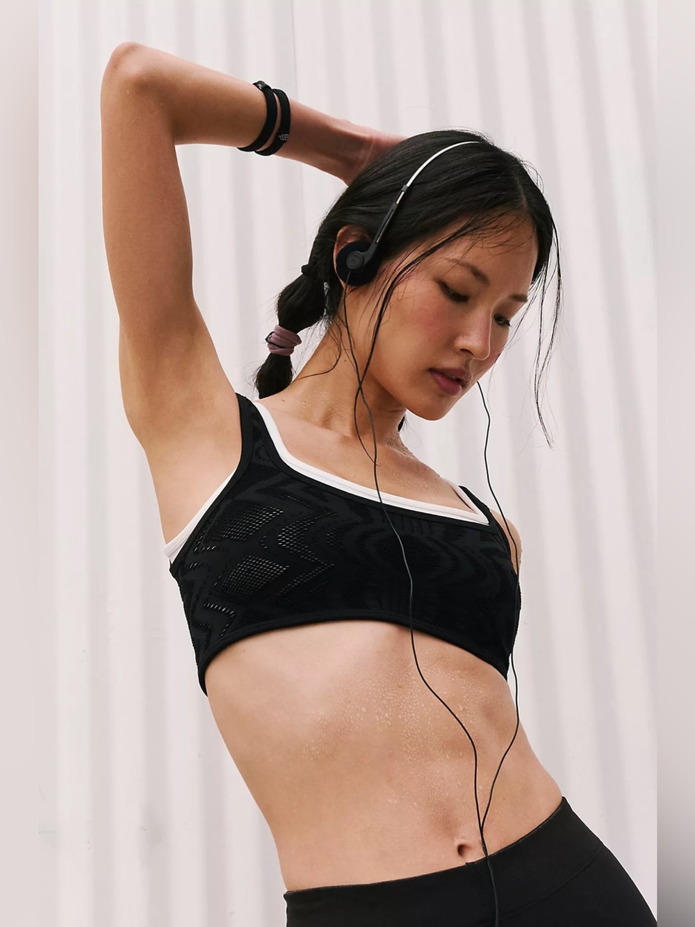 FREE PEOPLE | ✨NEW✨ Double Take Layered Sports Bra in Black Combo